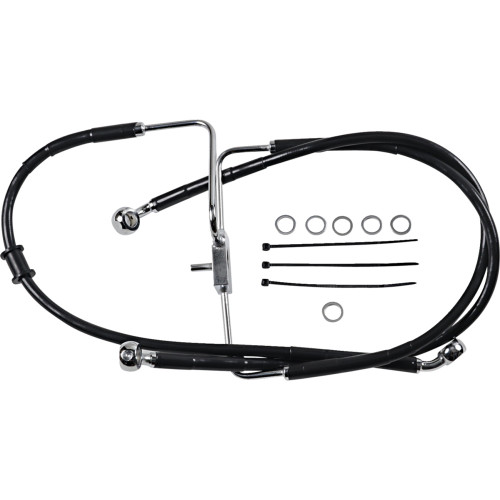 Drag Specialties Brake Line - +4" - Black - Xl