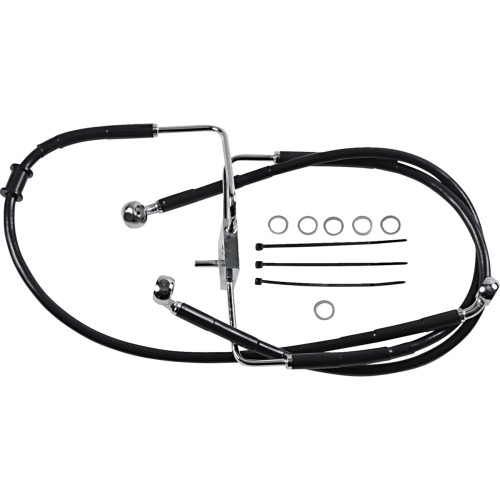 Drag Specialties Brake Line - +6" - Black - Xl