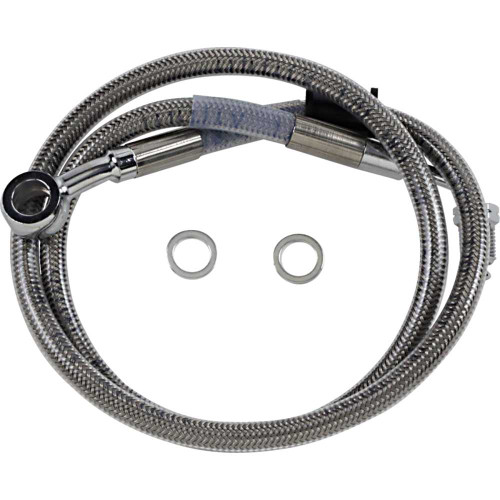 DRAG SPECIALTIES 1741-5790 Drag Specialties Brake Line - +4" - Stainless Steel - '18-'22 Softail