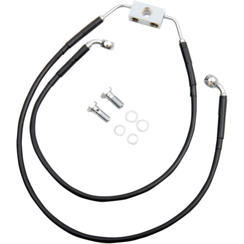 Drag Specialties Brake Line - Front - Black - +6"- Fxdwg '12-'17