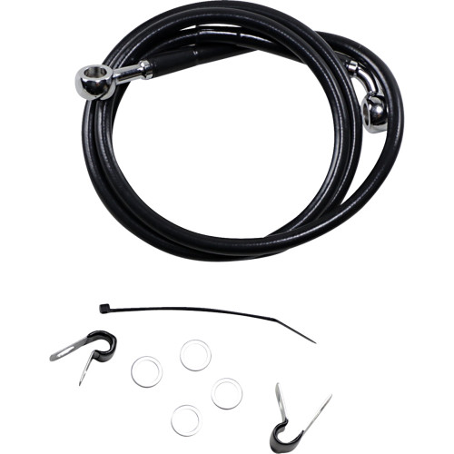 Drag Specialties Brake Line - Front - Black - +10" - '04-'10 Xl