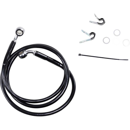 DRAG SPECIALTIES 1741-2534 Drag Specialties Brake Line - Front - Black - +4" - Xl
