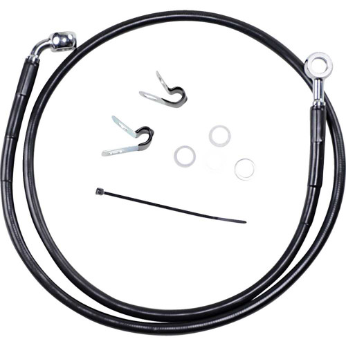 DRAG SPECIALTIES 1741-2528 Drag Specialties Brake Line - Front - Black - +4" - '04-'10 Xl