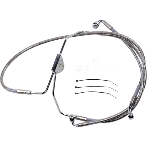 DRAG SPECIALTIES 1741-2624 Drag Specialties Brake Line - Front - +2" - Touring - Stainless Steel