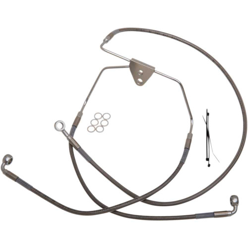 DRAG SPECIALTIES 1741-2628 Drag Specialties Brake Line - Front - +10" - Touring - Stainless Steel