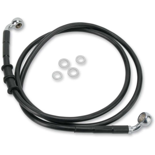 DRAG SPECIALTIES 1741-2595 Drag Specialties Brake Line - Front - Black - +6" - '10-'15 Fxdwg