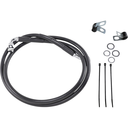 Drag Specialties Brake Line - Front - Black