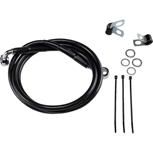 DRAG SPECIALTIES 1741-2546 Drag Specialties Brake Line - Front - Black - +4" - '99-'07 Fxst