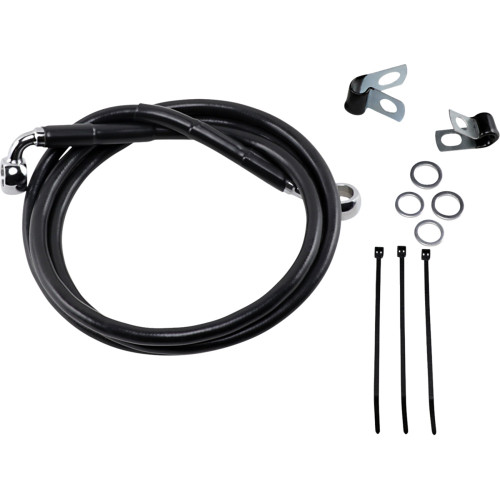 Drag Specialties Brake Line - Front - Black - +6" - '99-'07 Fxst