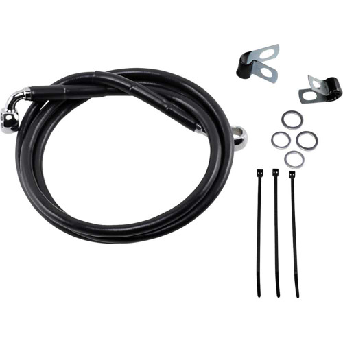 DRAG SPECIALTIES 1741-2547 Drag Specialties Brake Line - Front - Black - +6" - '99-'07 Fxst
