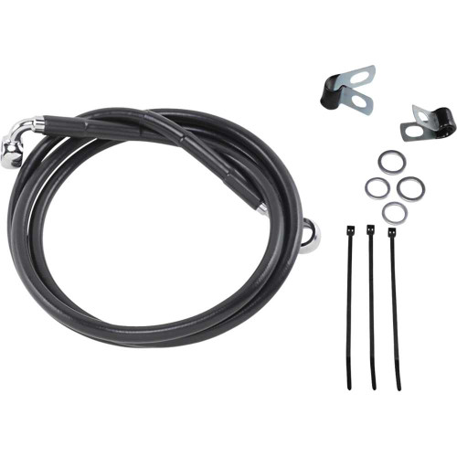 DRAG SPECIALTIES 1741-2548 Drag Specialties Brake Line - Front - Black - +8" - '99-'07 Fxst