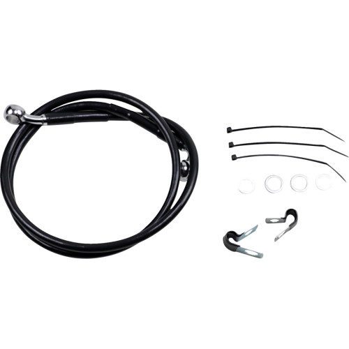 Drag Specialties Brake Line - Front - Black - +2" - Fxd '00-'05 Drag Specialties Brake Line - Front - Black - +2" - Fxd '00-'05