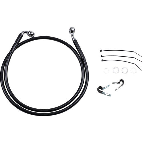 Drag Specialties Brake Line - Front - Black - +4" - Fxd '00-'05 Drag Specialties Brake Line - Front - Black - +4" - Fxd '00-'05