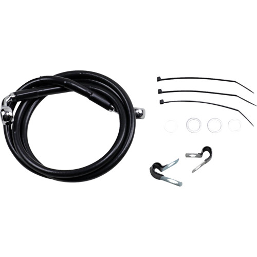 Drag Specialties Brake Line - Front - Black - +6" - Fxd '00-'05