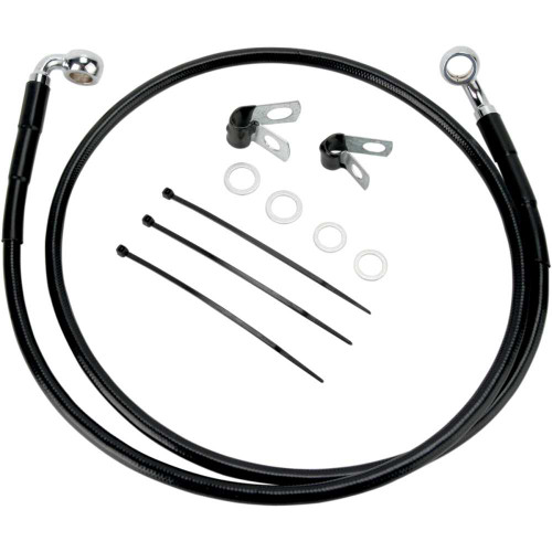 DRAG SPECIALTIES 1741-2570 Drag Specialties Brake Line - Front - Black - +4" - Fxdl '01-'05