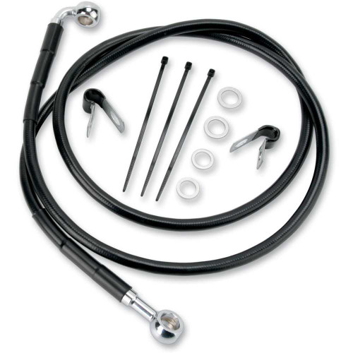 DRAG SPECIALTIES 1741-2581 Drag Specialties Brake Line - Front - Black - +2"