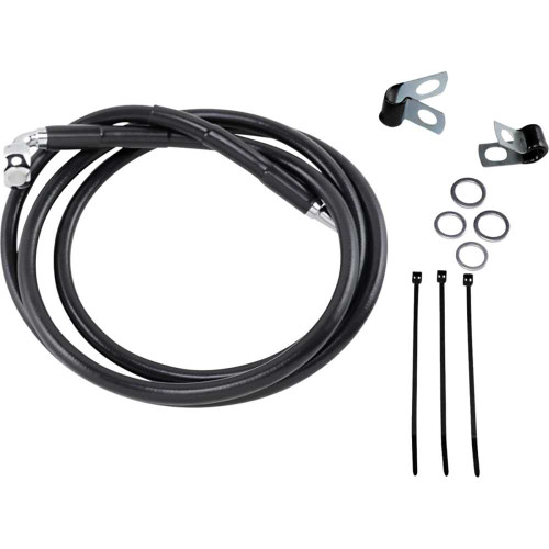 DRAG SPECIALTIES 1741-2583 Drag Specialties Brake Line - Front - Black - +6"