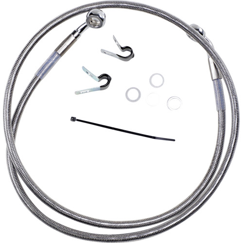 Drag Specialties Brake Line - Front - +4" - Stainless Steel - Xl