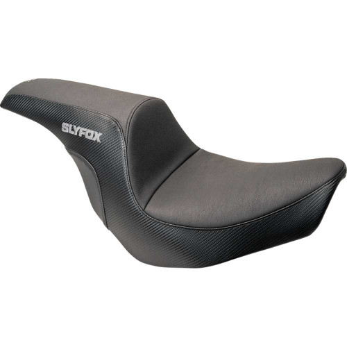 SLYFOX 08021590 Lowrider Drifter Seat - Gray Logo - Smooth Vinyl - Carbon Fiber - Fxlr/Flsb '18-'24 0802-1590