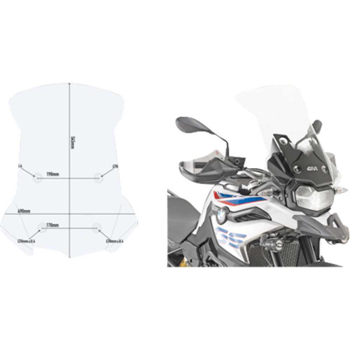GIVI D5127ST Givi Windshield - Clear - Bmw D5127St
