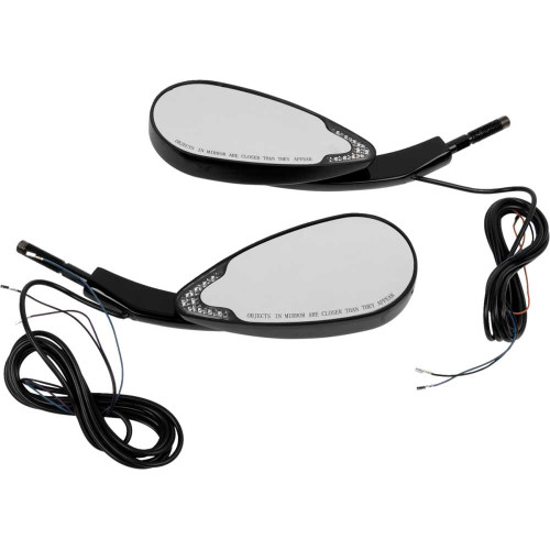 CUSTOM DYNAMICS CDMIRPLUGB Mirrors - Side View - With Led Turn Signal - Black - Pair Cd-Mir-Plug-B