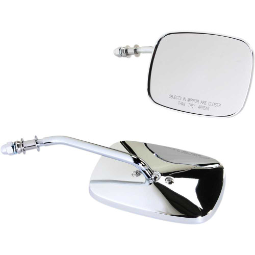 DRAG SPECIALTIES 0640-0980 Drag Specialties Rectangle Mirrors - Short - Chrome