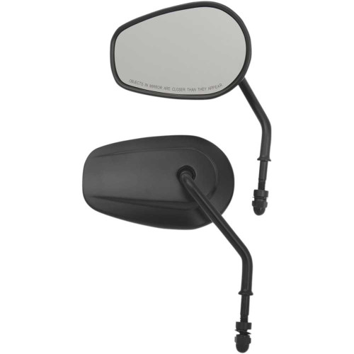 DRAG SPECIALTIES 0640-1308 Drag Specialties Replacement Mirrors - Short Stem - Black
