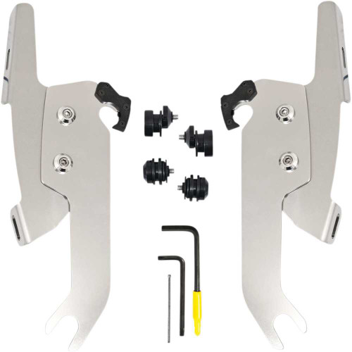 MEMPHIS SHADES MEK2051 Memphis Shades Fats/Slim Windshield Trigger Lock Complete Mount Kit - Polished - Flsl Mek2051