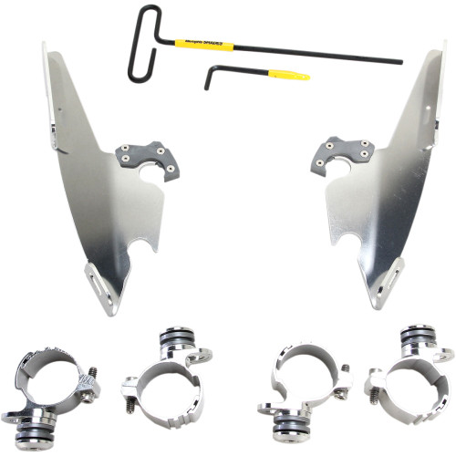 Memphis Shades Fats/Slim Mounting Kit - Polished - Xl883 Mek2001
