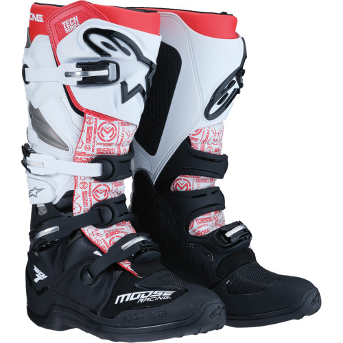 Moose Racing Tech 7 Boots - Black/White/Red - Us 11 0212024-1225-11