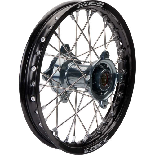 MOOSE RACING MR16014BKGY Moose Racing Wheel Assembly - Sx-1 - Complete - Rear - Black Wheel/Gray Hub - 14X1.6 Mr-16014-Bkgy