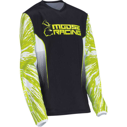 MOOSE RACING 29122274 Moose Racing Youth Agroid Jersey - Hi-Vis/Black - Large 2912-2274
