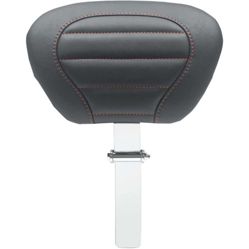 MUSTANG 79012AB Mustang Deluxe Touring Removable Driver Backrest - Black W/American Beauty Red Stitching 79012Ab