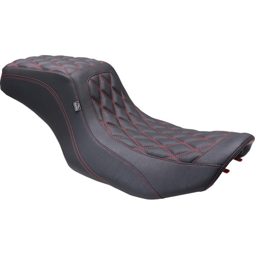 One Piece 2-Up Squareback Seat - Double Diamond - Black Cherry Stitch - Flh/Flt '23-'24 88415Dc