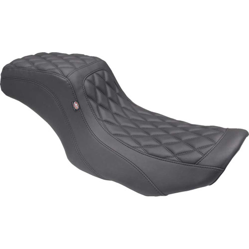 MUSTANG 88415 One Piece 2-Up Squareback Seat - Double Diamond - Black Stitch - Flh/Flt '23-'24 88415