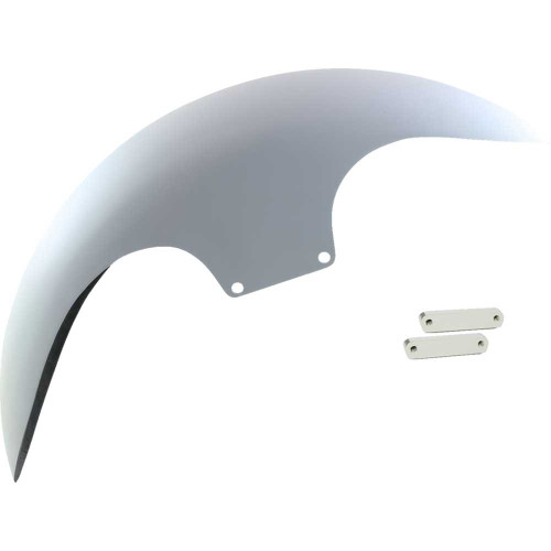 PAUL YAFFE BAGGER NATION PYO:CAFE1914LCC Paul Yaffe Bagger Nation Cafe Front Fender - 19" - Chrome Adaptors Pyo:Cafe-19-14L-C-C