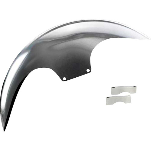 PAUL YAFFE BAGGER NATION PYO:CAFE2114LC Paul Yaffe Bagger Nation Cafe Front Fender - 21" - Chrome Adaptors Pyo:Cafe-21-14L-C