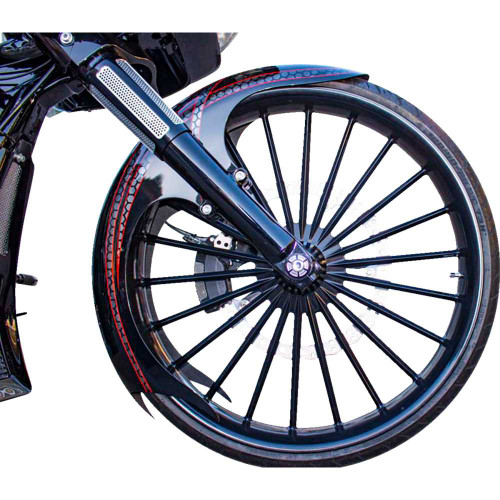 PAUL YAFFE BAGGER NATION TALON2114LB Paul Yaffe Bagger Nation Talon Front Fender - 21" Wheel - With Black Adapters - Touring Models Talon21-14L-B