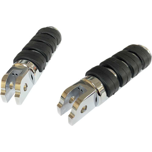 DRAG SPECIALTIES 1620-1891 Drag Specialties Fml Soft-Ride Footpegs - Driver - Chrome/Black - Softail