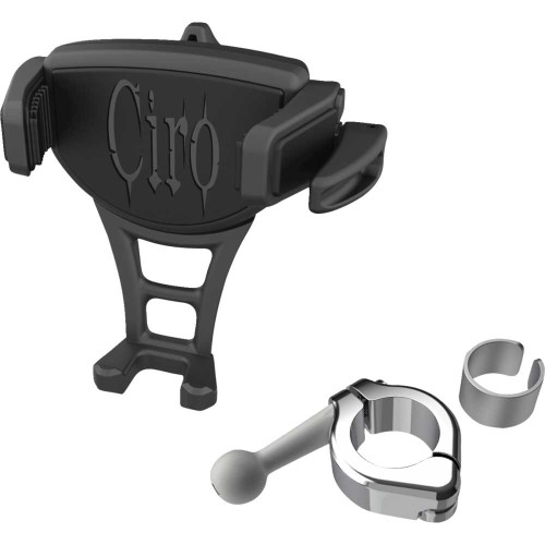 CIRO 50352 Phone Holder - Constrictor - Black - Chrome 7/8" | 1" Handlebar Mount 50352