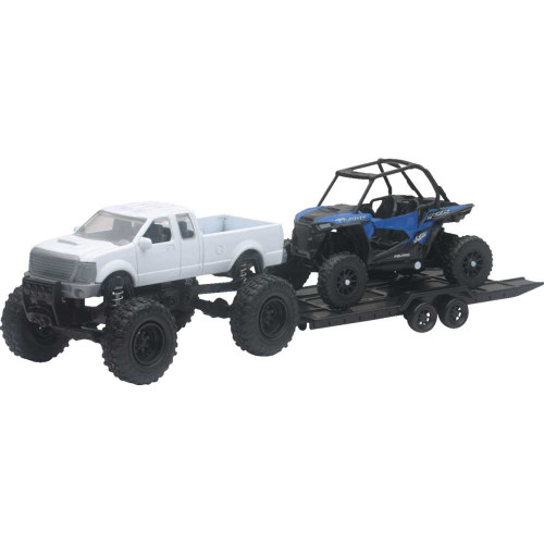 NEW RAY TOYS 50066 Pick Up W/ Polaris Rzr Xp1000 Eps - Black/White/Blue 50066