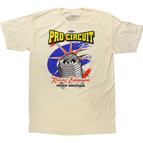 PRO CIRCUIT 6431750010 Pro Circuit Spark Plug T-Shirt - Cream - Small 6431750-010
