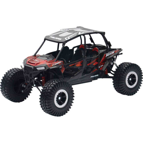 NEW RAY TOYS 57976B Polaris Rzr Xp 4 Turbo Eps Rock Crawler - 1:18 Scale - Titanium Metallic 57976B