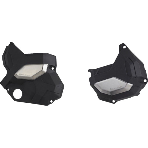 Polisport Clutch/Alternator Cover Kit - Black - Kawasaki 91107 Polisport Clutch/Alternator Cover Kit - Black - Kawasaki 91107