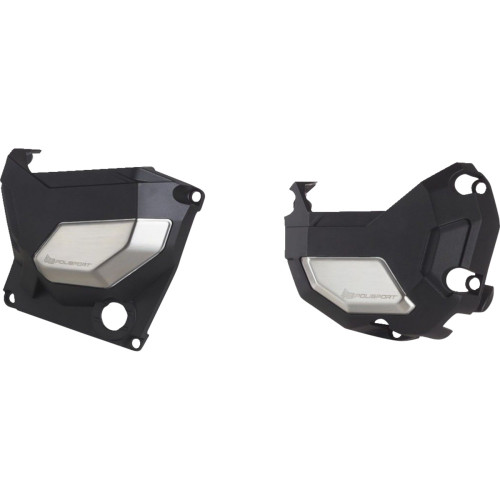 Polisport Clutch/Alternator Cover Kit - Black - Kawasaki/Yamaha 91106 Polisport Clutch/Alternator Cover Kit - Black - Kawasaki/Yamaha 91106