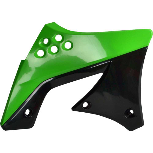 POLISPORT 8412800001 Polisport Radiator Cover - '09/ '12 Oem Green/Black - Kx 250F 8412800001