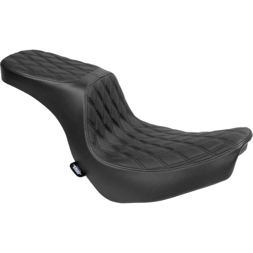 DRAG SPECIALTIES 0802-1635 Predator 2-Up Seat - Vinyl - Double Diamond - Black Stitching - Flsb/Fxlrs '18-'24