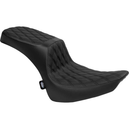 DRAG SPECIALTIES 0802-1641 Predator Iii 2-Up Seat - Vinyl - Double Diamond - Black Thread - Fl '00-'17