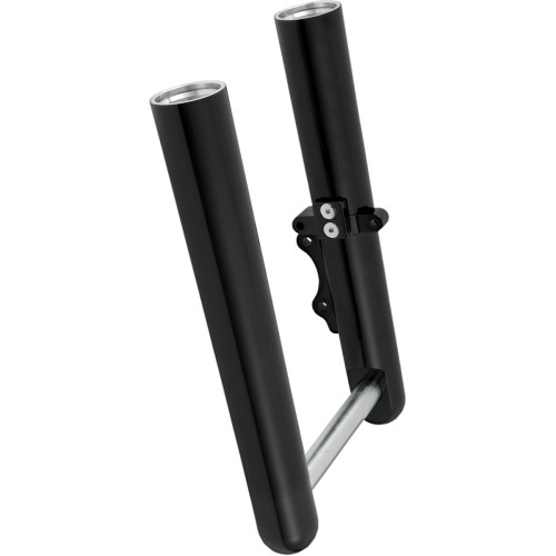 Arlen Ness Fork Legs - Black Anodized - Hot Legs - Custom Single Disc - Smooth - '07-'17 Flst 06-551