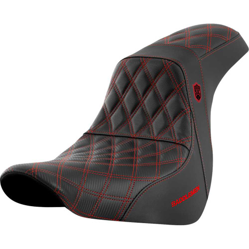 SADDLEMEN SC81829RED Pro Series Sdc Performance Seat - Without Backrest - Red Stitch - Fl/Fx '18-'20 Sc81829Red